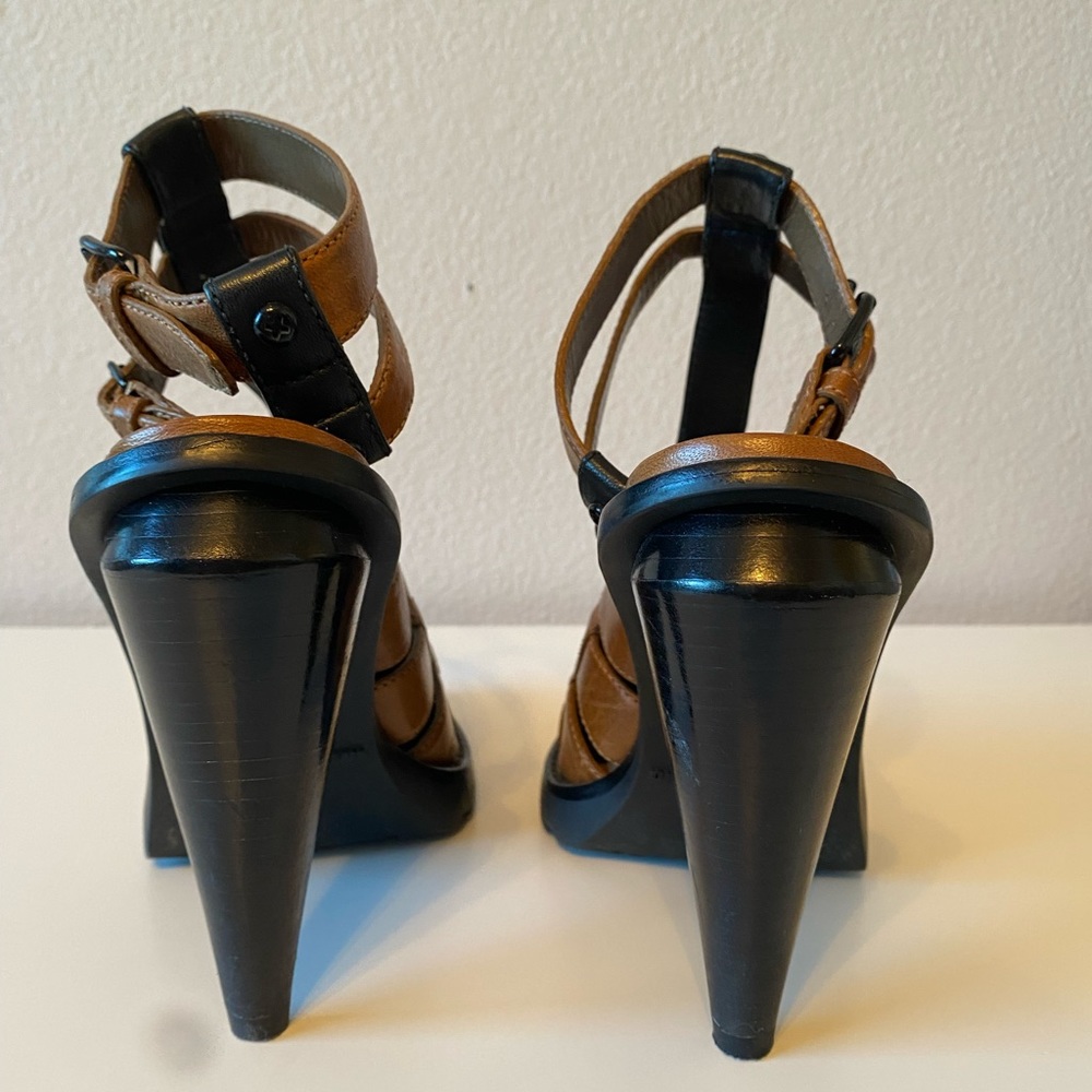 EUC ALEXANDER WANG Abbey High Heel Leather Sandals w/ Ankle Straps SZ 39 / 9 - Picture 5 of 9